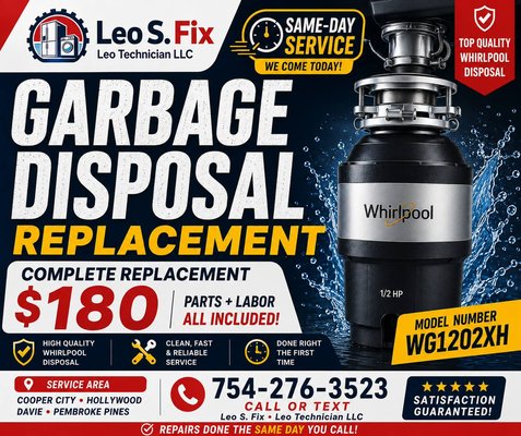 Garbage disposal guide illustration from Leo’sFix portfolio